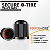 Performore 30-Pack Tire Valve Stem Caps with O-Rings, Black