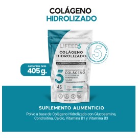Colageno Hidrolizado Lifeed5 Peptidos Bioactivos de Colageno Hidrolizado Fortalecido con Glucosamina, Condrotina, Calcio Vitamina B1 y Vitamina B3 45 