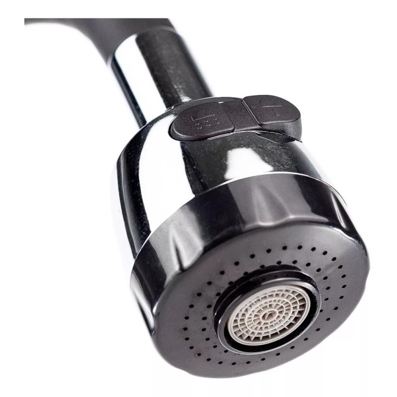 CNX Mezcladora Monomando Con Cuello Flexible Negro