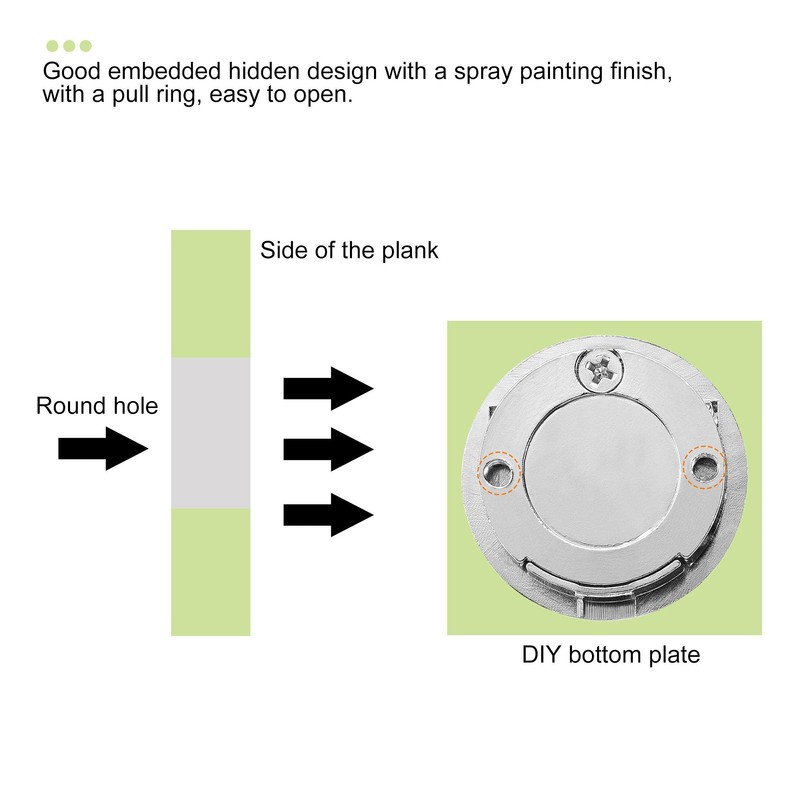 sourcing map Flush Pull Ring Handle 40x10mm, 3pcs Plane Drawer