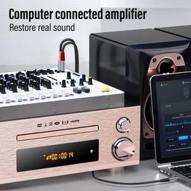 RCA to 3.5mm AUX Cable, (1.5M/4.9Feet) 3.5mm 1/8 to RCA 2-Male Headphone Jack Adapter Y Splitter Premium Stereo Audio Cord for Smartphones, Tablets, HDTV,or MP3 Players, Speakers