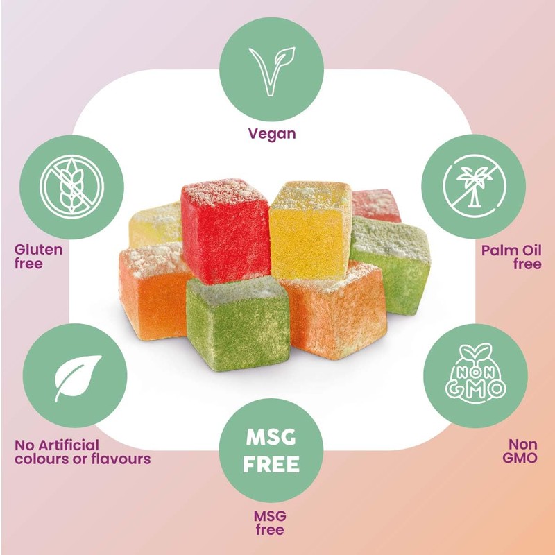 Truede Mixed Flavour Turkish Delight (300g) - Hand-Made, Dusted Rose,