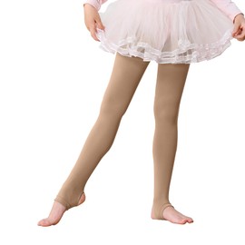 Century Star Girls Ballet Dance Stirrup Tights Ultra Soft Tights for Stockings Ballet Kids Super Elasticity School Uniform Tights For Girls Nude 10-16 years