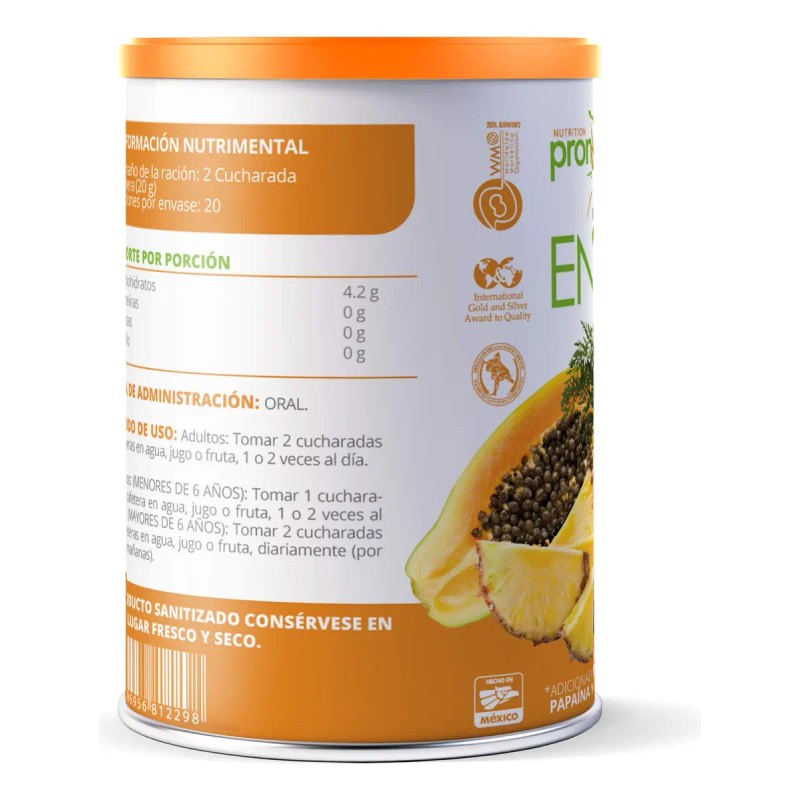 Fibra en polvo vegetal con papaina, bromelina y lactobacilos –
