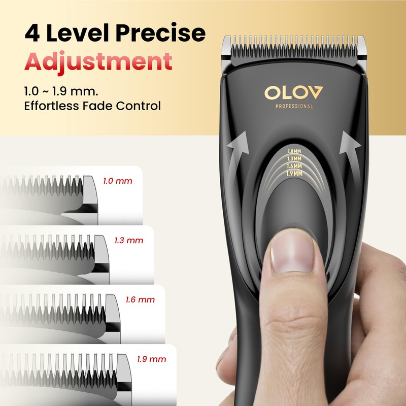 OLOV PROFESSIONAL Hair Clippers for Men, Cordless Hair Clipper Kit,