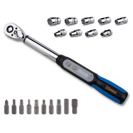 Summit Tools 3/8 inch Digital Torque Wrench, 2.21-44.24 ft-lbs Torque Range, Compact Size, Socket Set, Measure Peak Torque, Calibrated (DPS3-060CN-S)