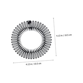 Fcliqzod888 2Pcs pinza para el cabello, diadema peine para el cabello elástico, peine circular de plástico flexible diademas con dientes circulares completos accesorios deportivos para el cabello (negro)
