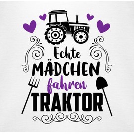 Shirtracer - Baby Excavator Tractor etc. - Real Girl Driving Tractor - Black - Baby Bodysuit Long Sleeve, 1 White, 6-12 Monate