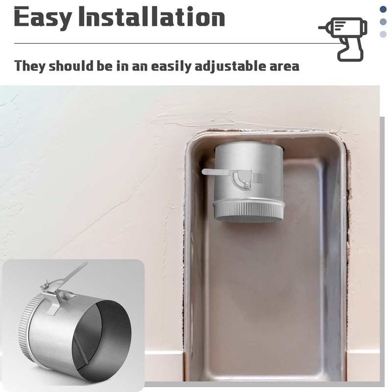 Therwen Backdraft Damper Duct Manual Volume Damper with Sleeve Galvanized