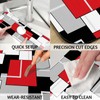 MCALK Geometric Red Kitchen Sink Faucet Mat Splash Guard, Absorbent