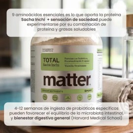 Proteína Sacha Inchi Probioticos Enzimas Total Matter Sport Sabor Vainilla                                                                            