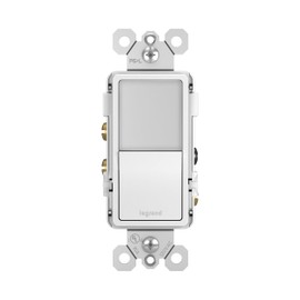 Legrand radiant Night Light, 3-Way 15 Amp Decorator Rocker NightLight Switch for Hallways or Kids Bedrooms, Decorator Wall Plate, White, NTL873WCC6