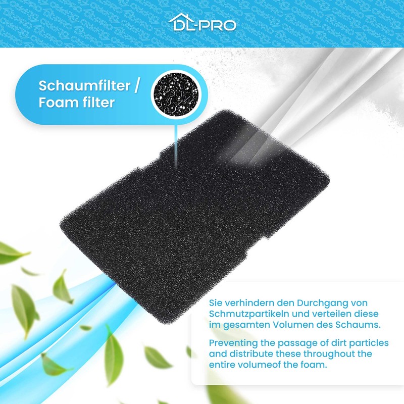 3 x DL-pro Foam Filter 240 x 155 mm for