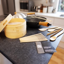 JOYCE CHEN Professional Series Nonstick 14-Inch Wok 13-Piece PFAS Free Cookware Set