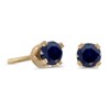 14k Yellow Gold Round Genuine Sapphire Stud Earrings