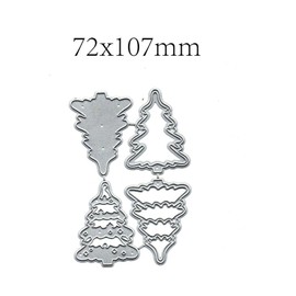 4pcs Christmas Tree Die Cuts,Merry Christmas Snowflake Metal Cutting Dies Cut Stencils Template Mould DIY Invitation Card Scrapbook Embossing Craft Card Making
