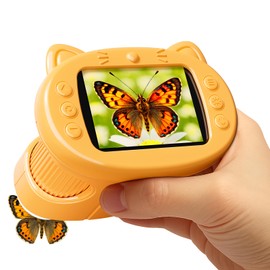 Handheld Digital Mini Microscope for Kids: 1000X 4K Pocket Portable 2.4" Screen Microscopes Toys STEM Electronic Learning Educational Science Kit Toddler 8-12 Birthday Gift 3 4 5 6 7 Year Old Boy Girl