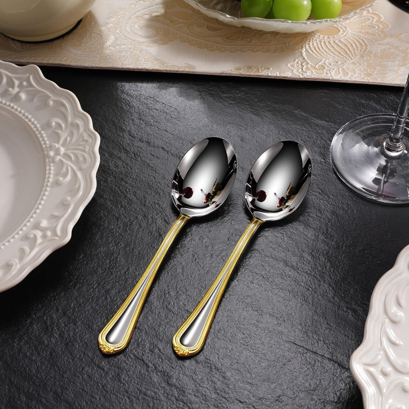 KEAWELL Pearl Edge 4-Piece Premium Spoon Set, 18/10 Stainless Steel,
