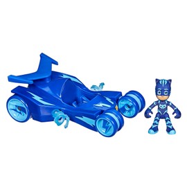 PJ Masks - Juguete Preescolar de Lujo para vehículos Catboy con Rayas giratorias de súper Gato y Figura de acción Catboy para niños a Partir de 3 años