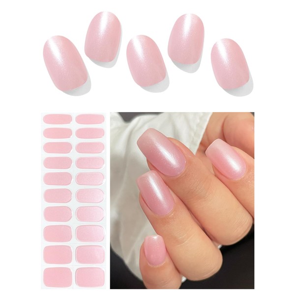 AutyaMee Semi Cured Gel Nail Strips (Pink Glazed Donut)-20 PCS