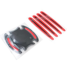 POFET 8 Pcs Universal 3D Carbon Fiber Auto Door Handle Scratch Protection Cover Guard Film, Universal Car Door Cup Handle Paint Scratch Protector Sticker