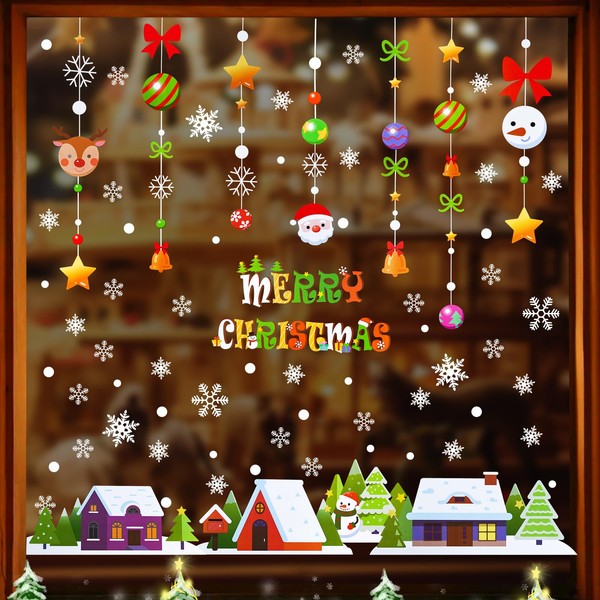 Christmas Window Clings - 212Pcs Christmas Windows Stickers for Glass,