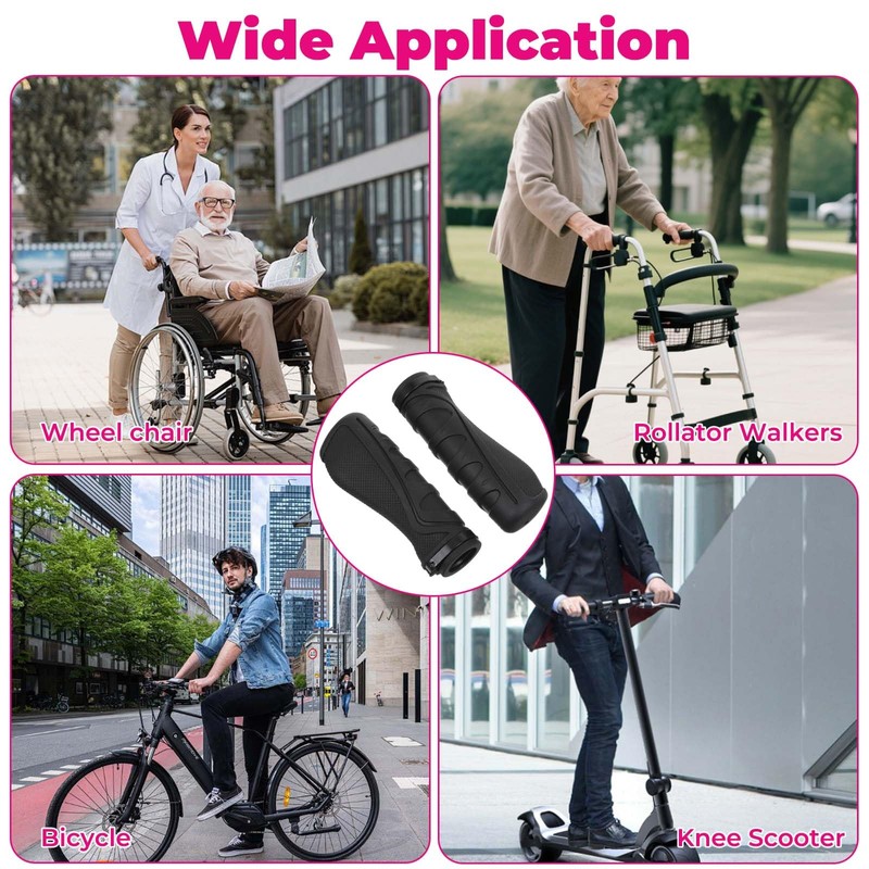 XLIUAX 2 Pcs Rollator Walker Hand Grip, Crutch Hand Grips