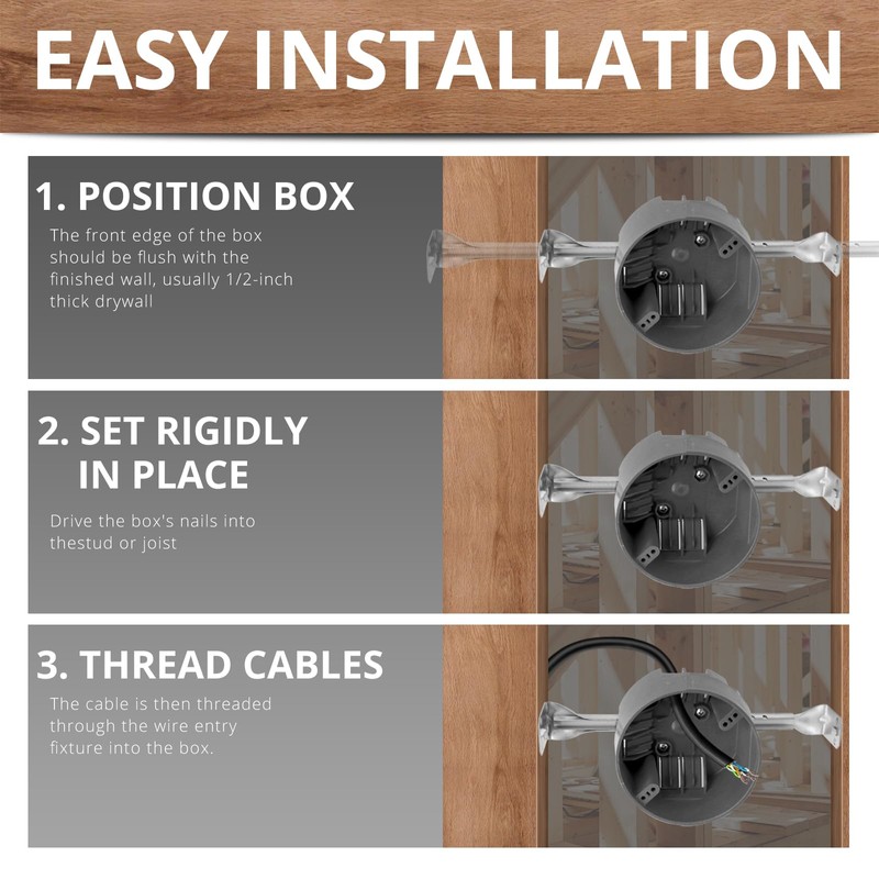 HXH Adjustable Single Gang Electrical Box Ceiling with Adjustable Hanger
