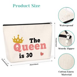 Turning 30 Year Old Gifts 30 Years Old Gifts for Women Friend Funny Cosmetic Bag for Women Sweet 30th Birthday Gift Makeup Bag 30th Birthday Gift for Wife Thirty Year Old Birthday Gift for Friend