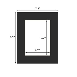 ZBEIVAN 8x10 Black Picture Mats with white Core Bevel Cut Frame Mattes for 5x7 Pictures - Pack of 12