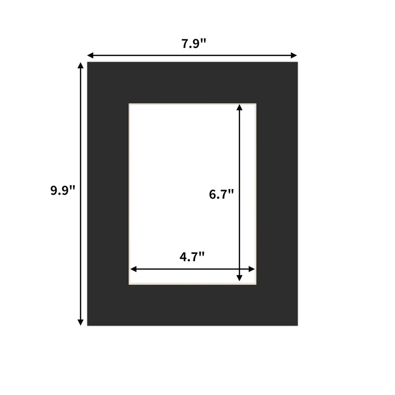 ZBEIVAN 8x10 Black Picture Mats with white Core Bevel Cut