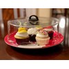 Tall Microwave Tempered Borosilicate Glass Plate Cover with Black Easy-Grip