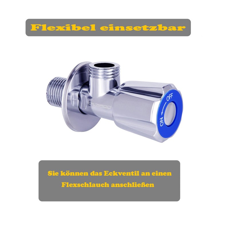 Lazardo 2x Angle Valve Washbasin Wall Connection Regulating Valve 3/8