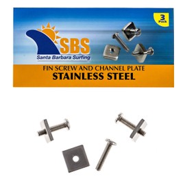 SBS - Stainless Steel Longboard Fin Screw & Plate - Pack of 3