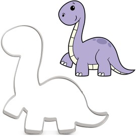 LILIAO 4.5" Brontosaurus Cookie Cutter Dinosaur Sandwich Cutters, Stainless Steel