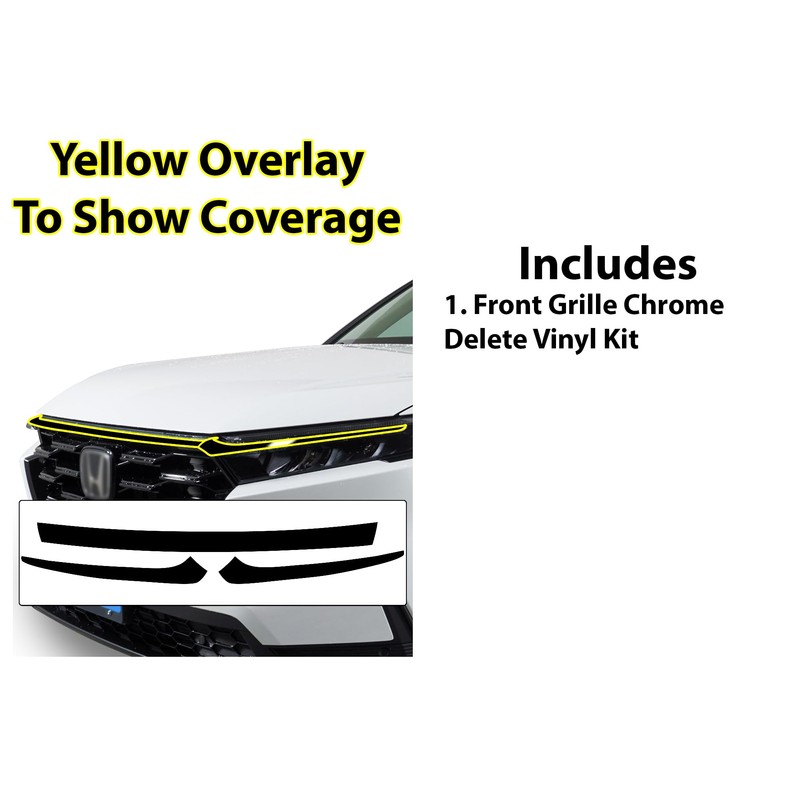 BOGAR TECH DESIGNS Front Chrome Delete Overlay Compatible with Honda