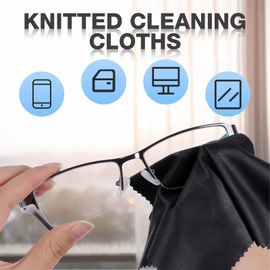 GUTERTOP Pack of 30 Glasses Cleaning Cloths, 15 x 18 cm, Microfibre High-Quality Glasses Cleaning Cloth for Camera, Lens, Glasses, Screens, Tablet (Black + Grey)