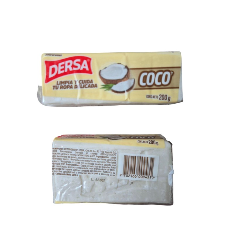 Pack of 2 Dersa Coconut Soaps – 200 g each