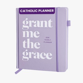Blessed is She Academic Catholic Planner 2025-2026 July - 8x10" Pastel Purple Big Bound Christian Student Planner, Goal Planners 2025 for Women, Yearly Notebook for Plans, Goal Setting Notebooks 2025