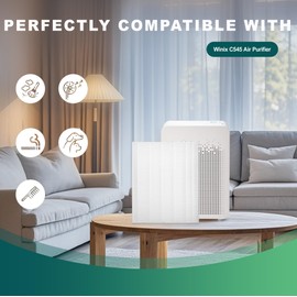 C545 HEPA Air Purifier Filter Replacement, Compatible with Winix C545 Air Purifier, Replaces Parts 1712-0096-00 and 2522-0058-00, 2 Pack H13 True HEPA Filter + 8 Activated Carbon Filters