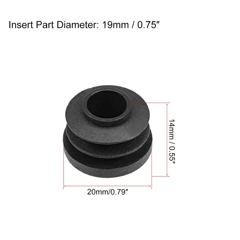 sourcing map Plastic Plug End Caps 20mm Round Furniture Table