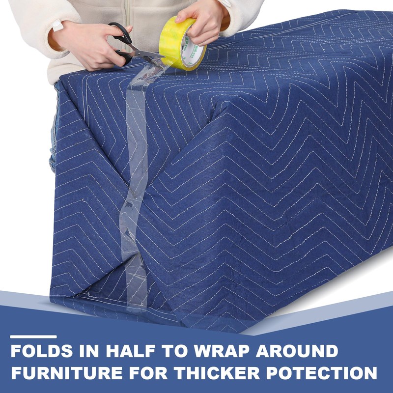 Peryiter 2 Pack 96'' x 80'' Extra Large Moving Blankets
