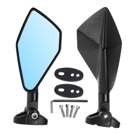 RATCHROLL 1 Set Universal Motorcycle Rear View Mirrors Adjustable Bar End Side Mirrors Mount M6 Black Aluminum Alloy Aluminum Prismatic Shape
