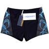 Aquarti Men's Short Striped Swimming Trunks, 16201 Black/Blue, 3 XL