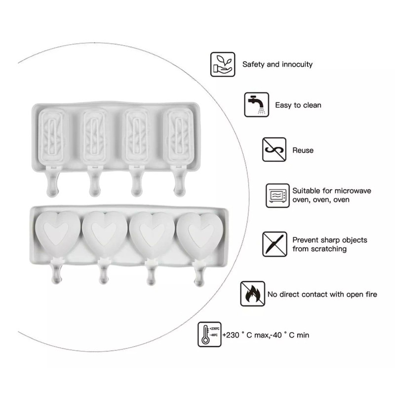 generic 2 Moldes De Helado Moldes Silicona Para Helados Con