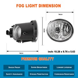 Nixon Offroad Fog Light Set for 2001-2007 Toyota Sequoia, 2000-2006 Toyota Tundra (Not Fit Steel Front Bumper Models) w/Bulbs + Wiring Kit + Switch, Driving Fog Light Assembly Clear Lens