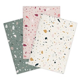 etmamu 151 Set of 3 Notebooks A5 Terrazzo Pattern 32 Sheets Dot Grid