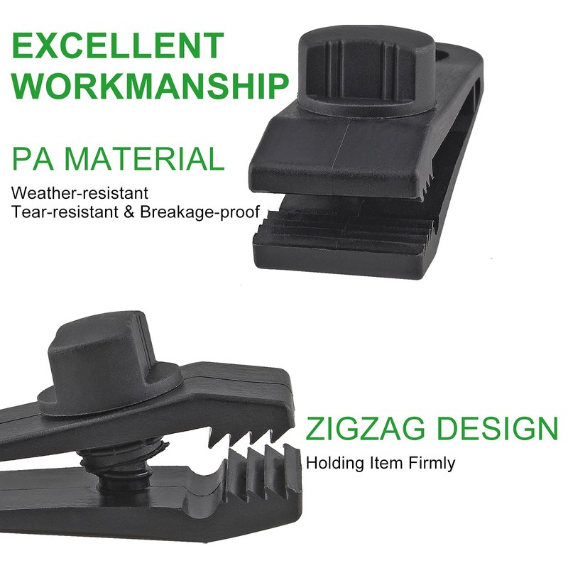 Jiozermi 24 Pcs Tarp Clips, Heavy Duty Lock Grip, Reusable