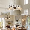 Sicddde Dining Chandelier Over Table 5 Light Brown Vintage Glass