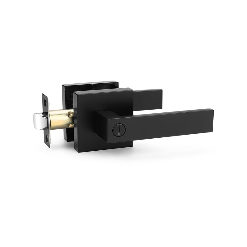 Tinewa 1 Pack Matte Black Door Handle Interior Privacy Door